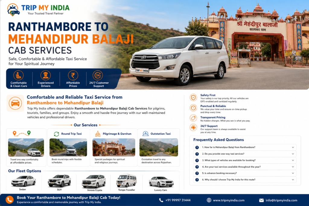 Ranthambore to Mehandipur Balaji Cab Services